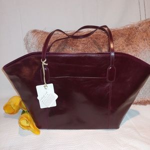 🆕HOBO Leather Vintage Patti Tote Bag-Deep Plum